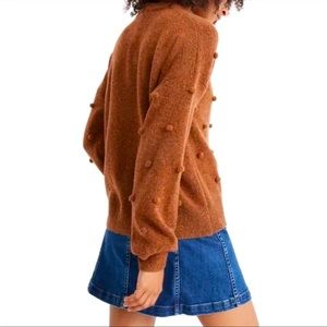 Madewell Brockton Bobble Pullover Sweater in brown.